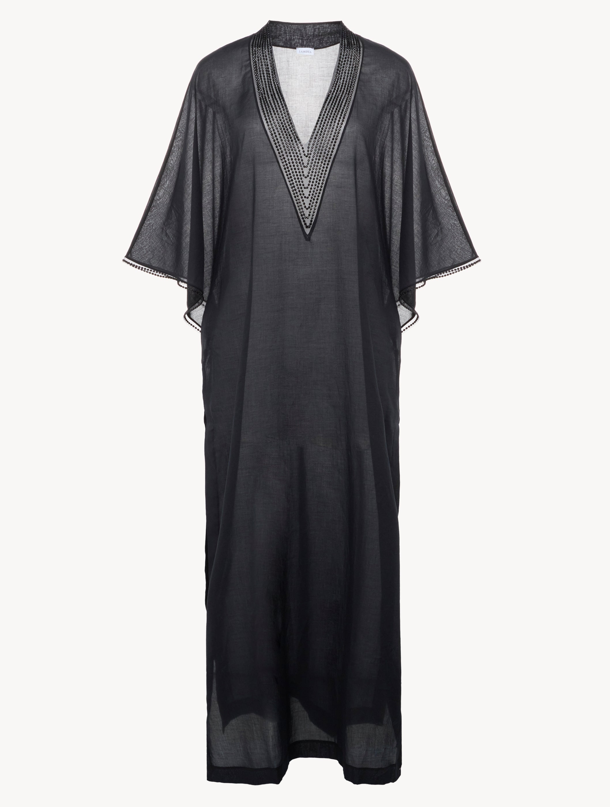 Luci di Capri Kaftan in Schwarz mit Perlenstickerei