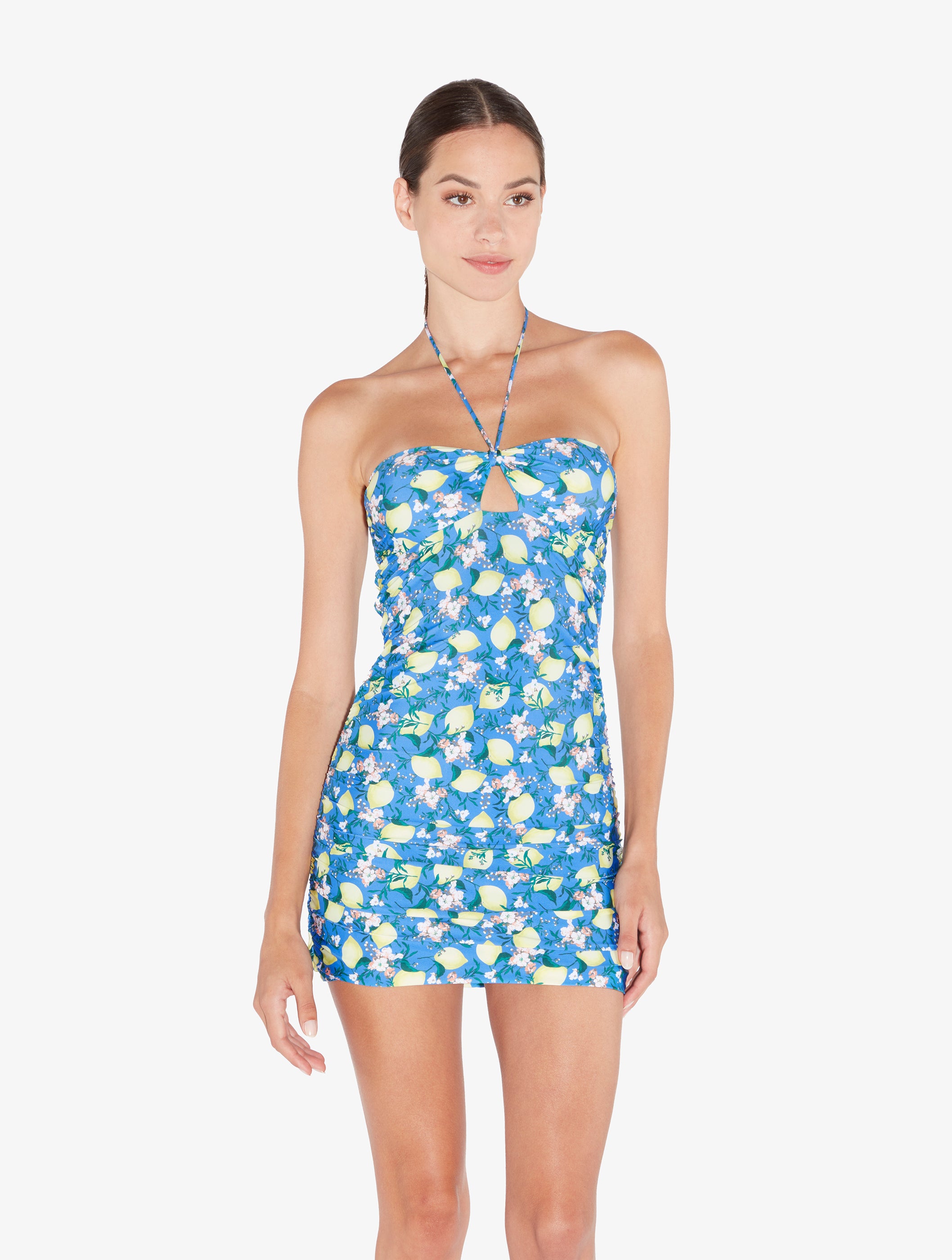 Amalfi Twist Blue Printed Short Dress
