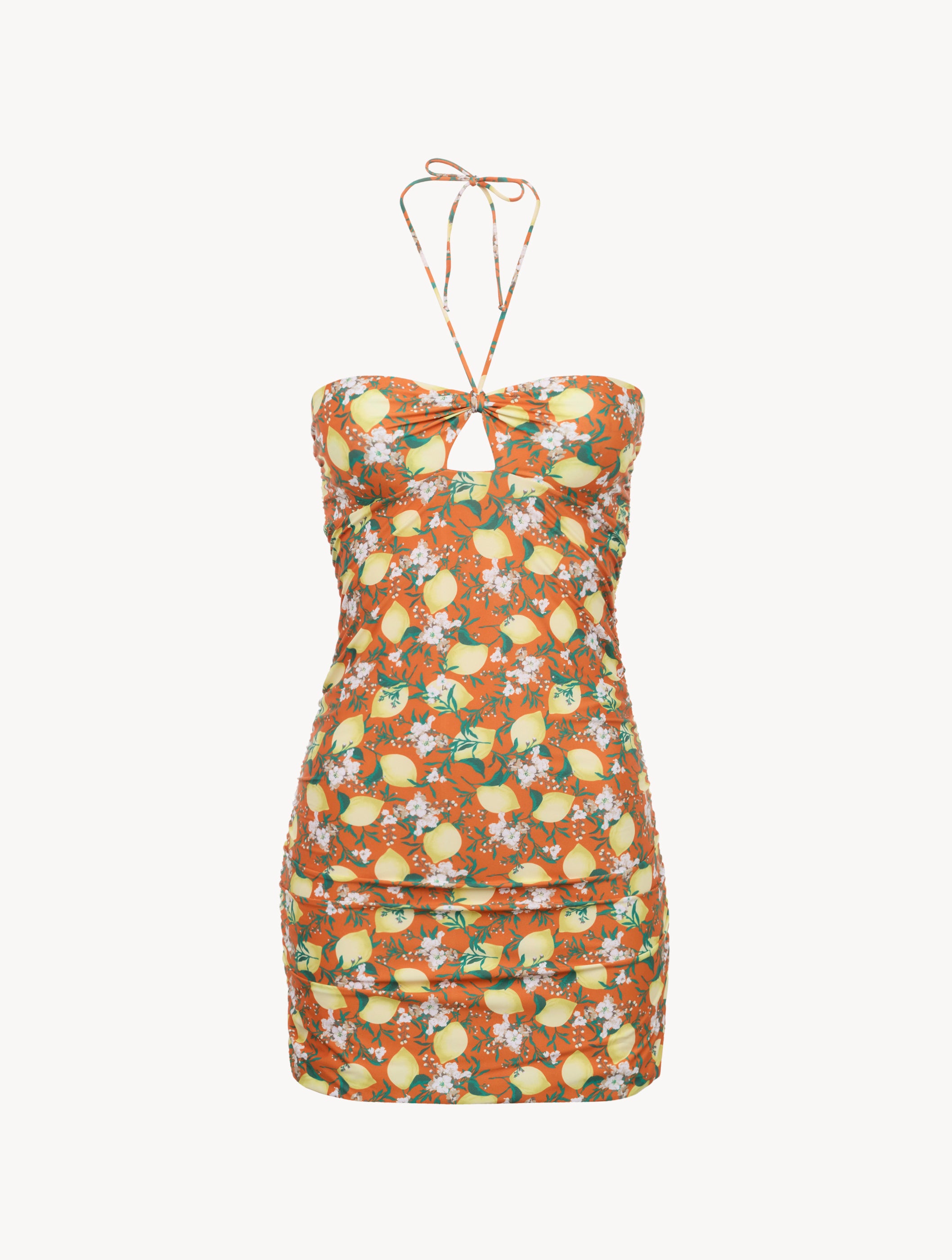 Amalfi Twist Orange Printed Short Dress