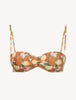 Top de bikini tipo bandeau estampado de Amalfi Twist Naranja