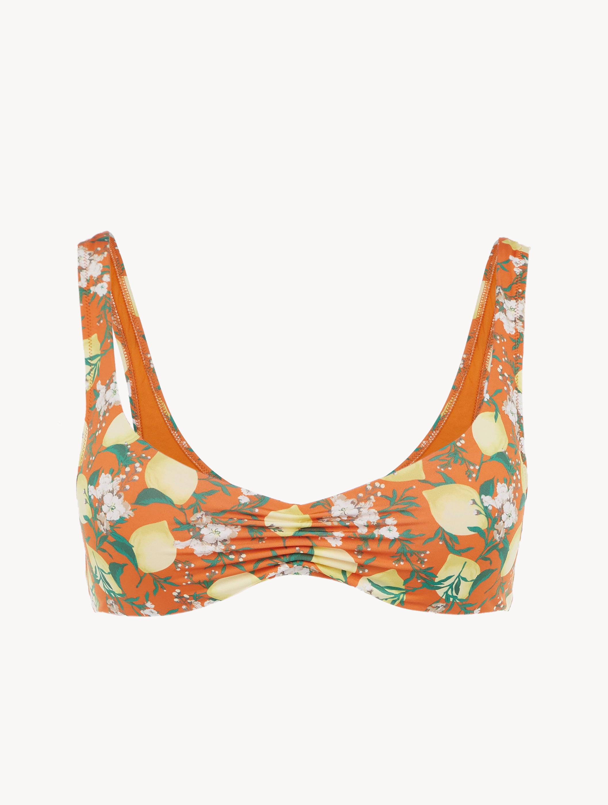 Top de bikini Amalfi Twist con estampado naranja