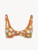 Top de bikini Amalfi Twist con estampado naranja