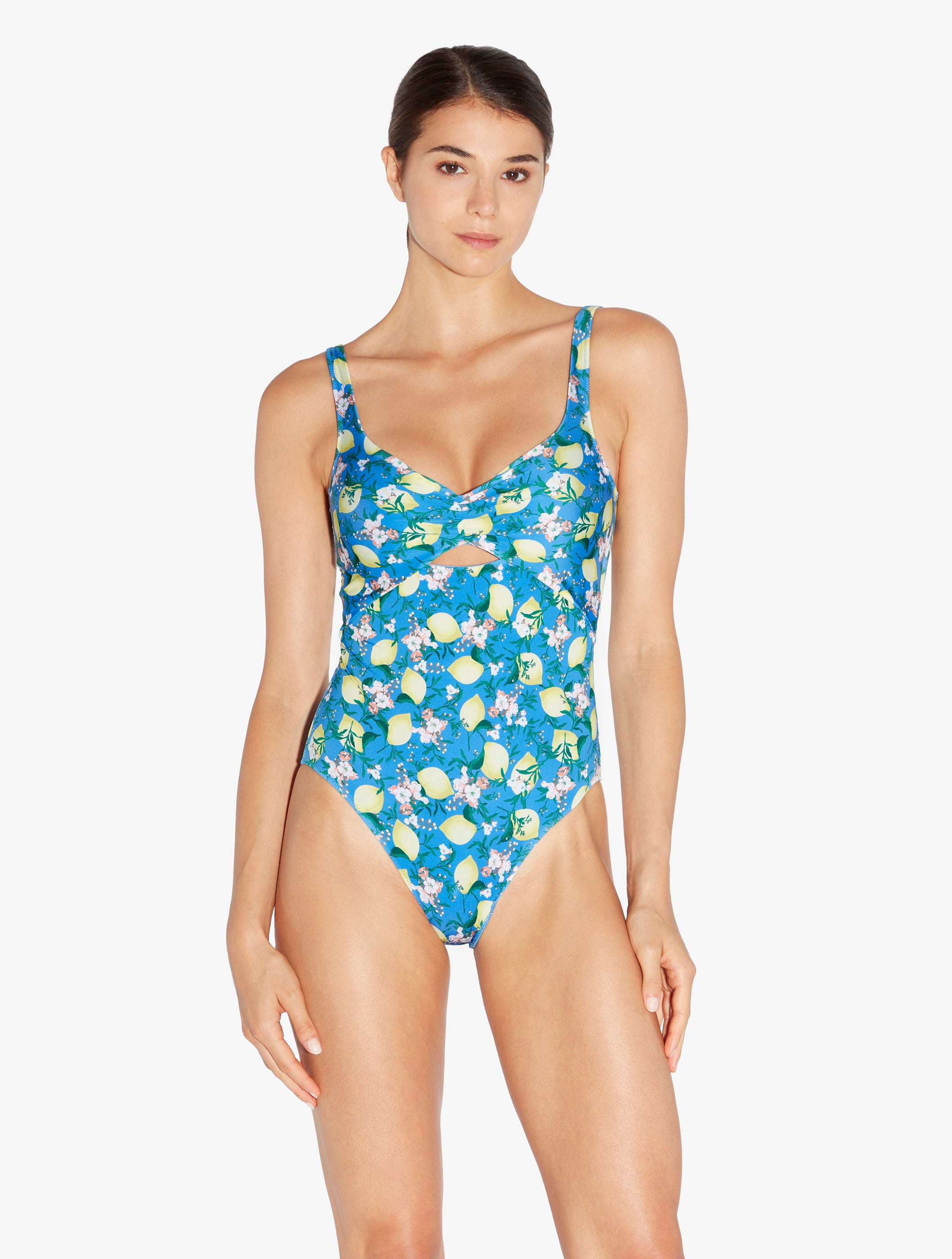 Amalfi Twist Blue Printed Cut-out Swimsuit