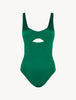 Traje de baño verde Amalfi Twist con aberturas