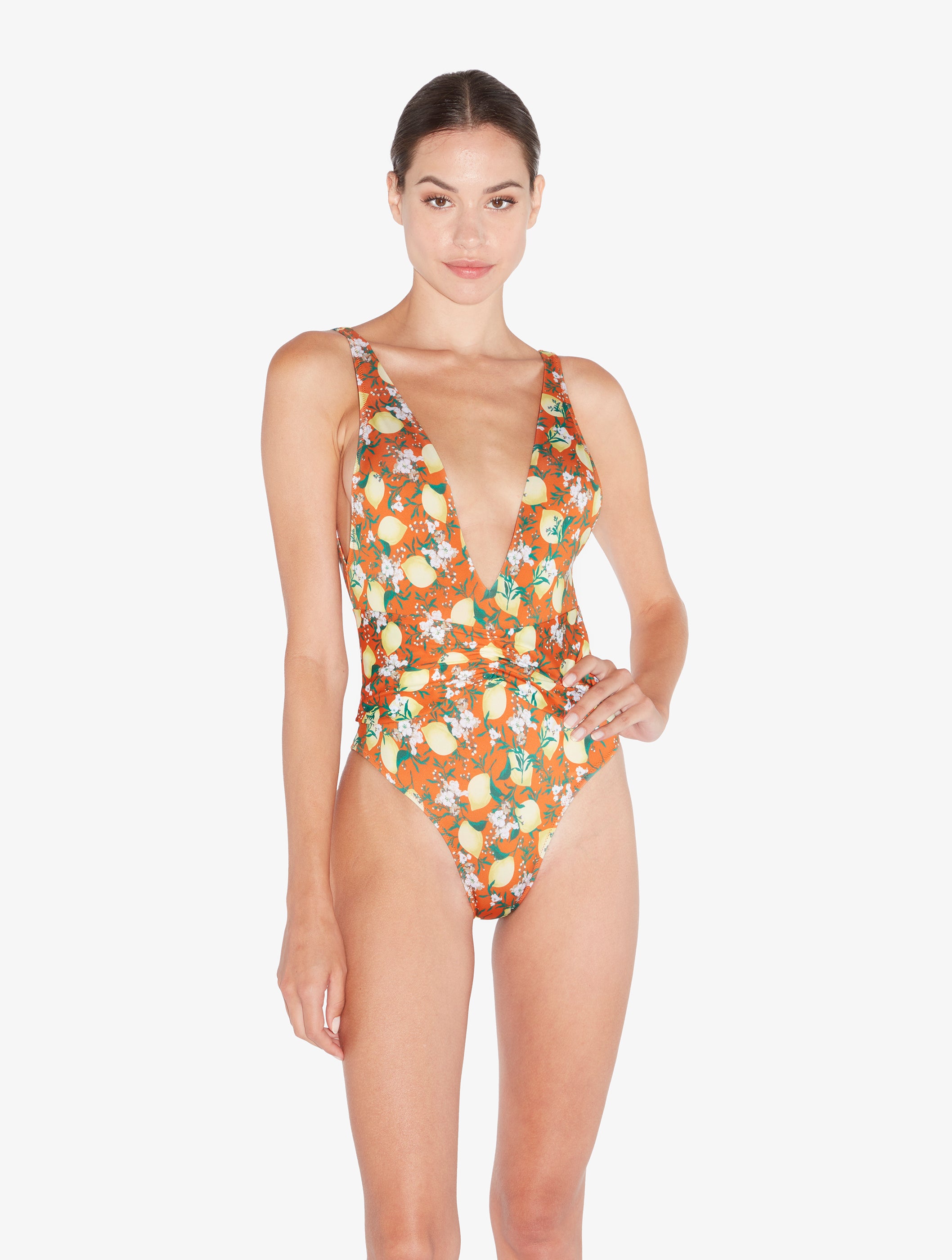 Amalfi Twist Orange Printed Swimsuit