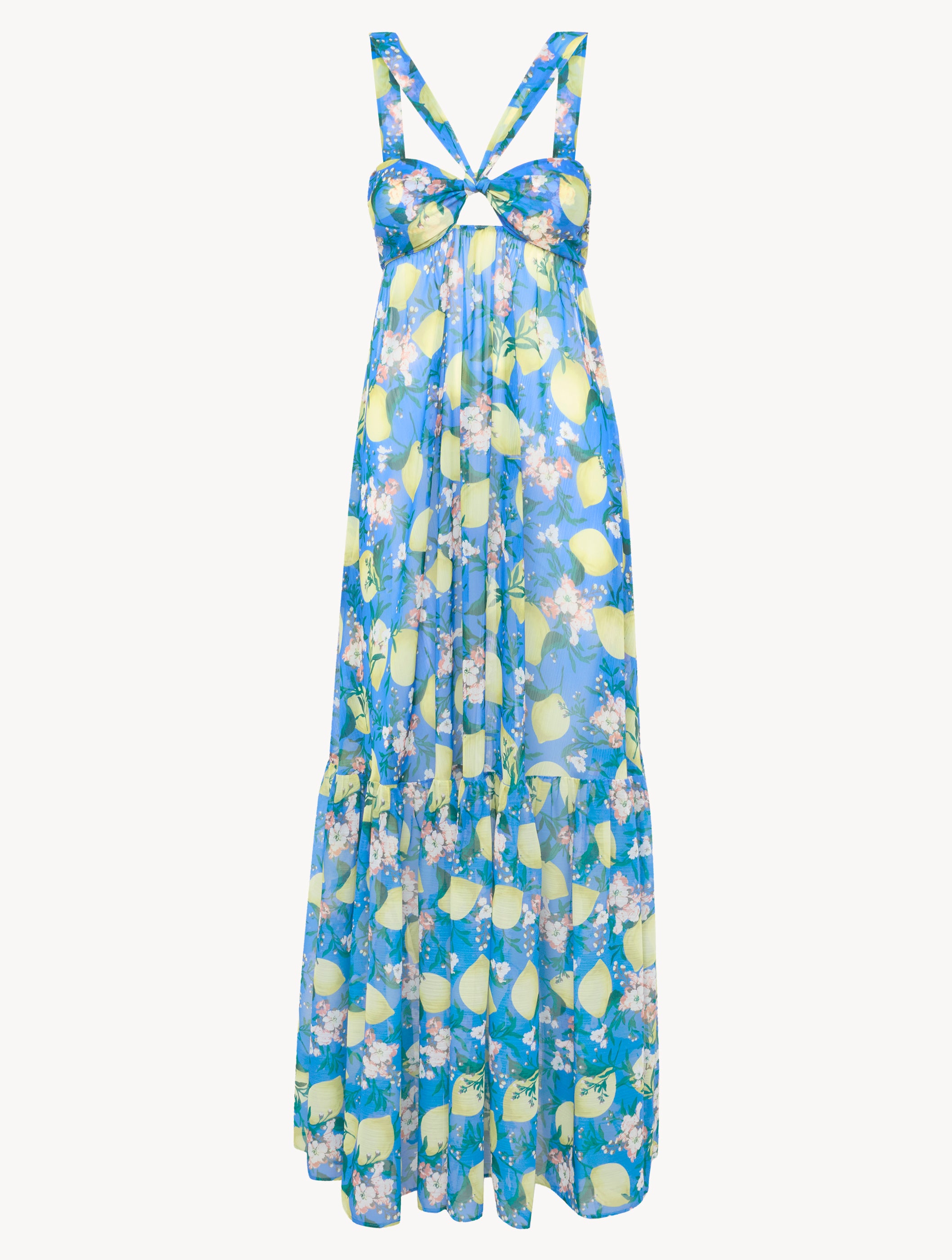 Amalfi Twist Blue Printed Maxi Dress