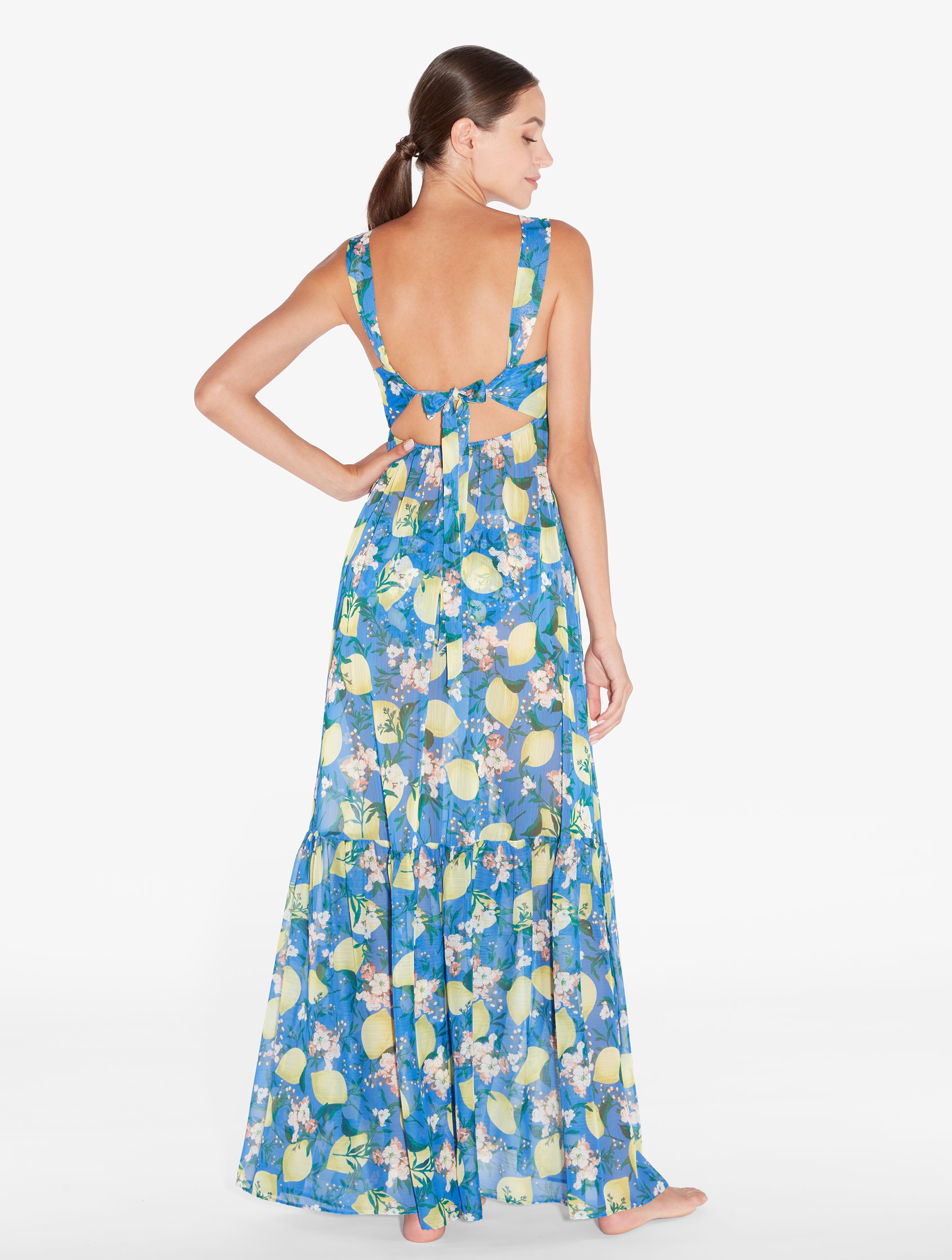 Amalfi Twist Blue Printed Maxi Dress
