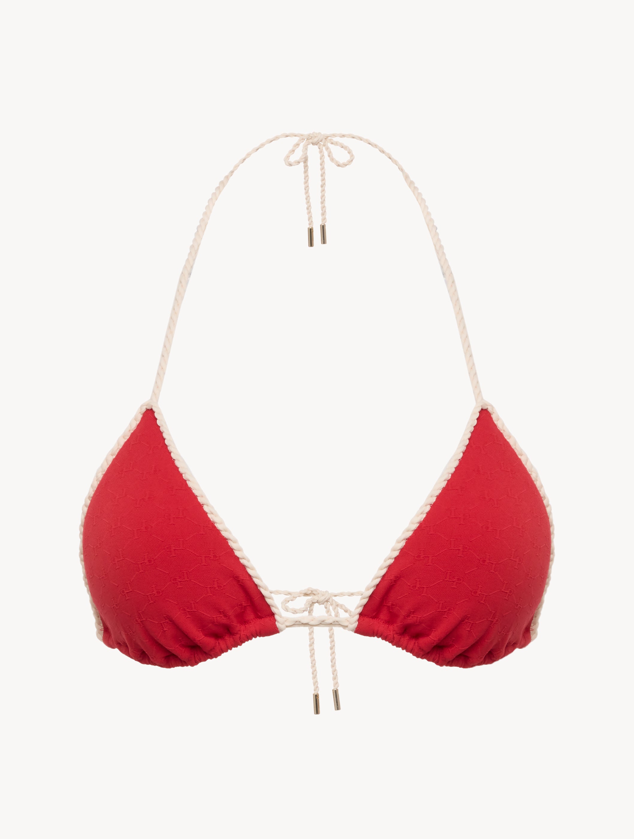 LP SIGNATURE Monogram Triangle Bikini Top in Red