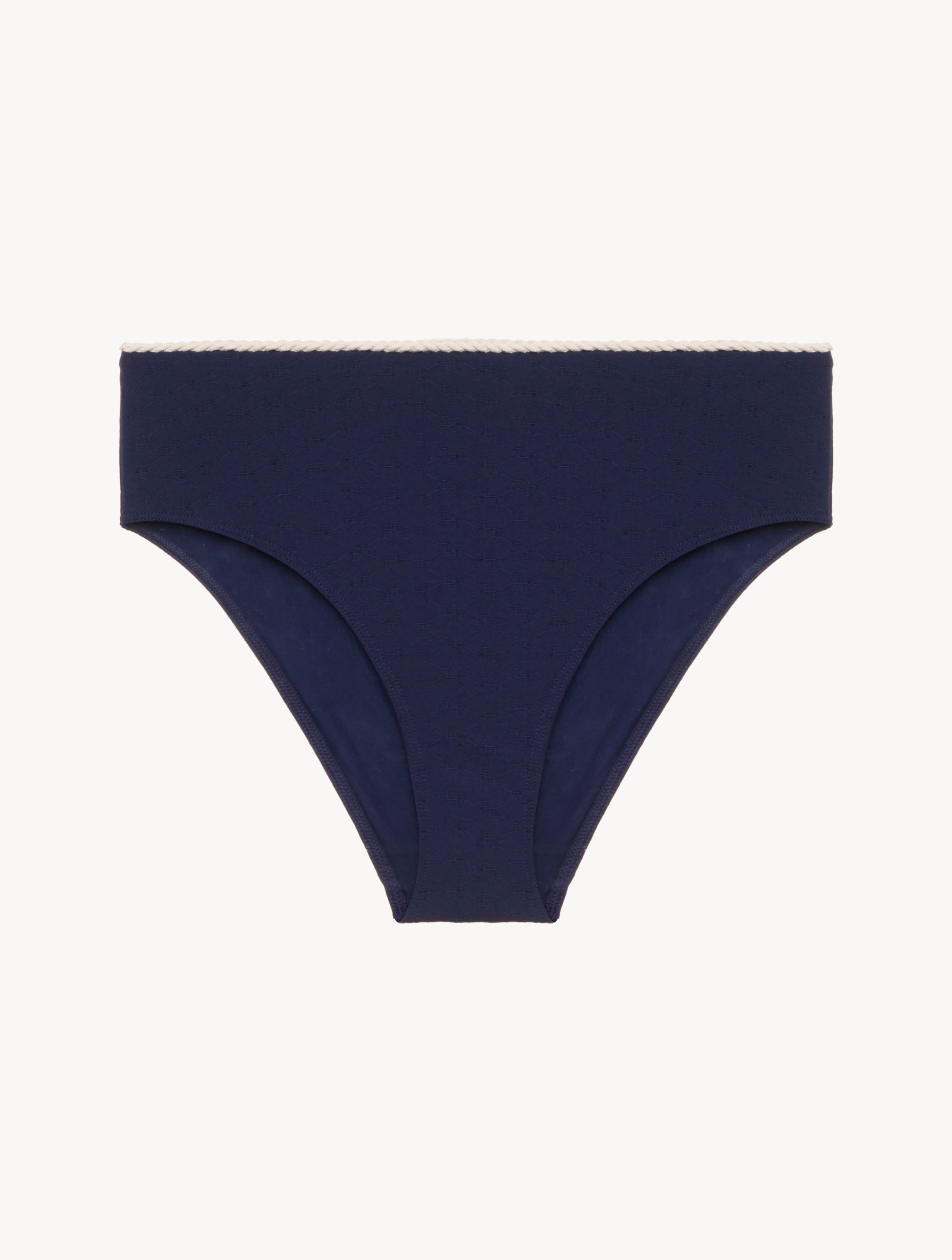 LP SIGNATURE Monogram High Waist Bikini Brief in Navy