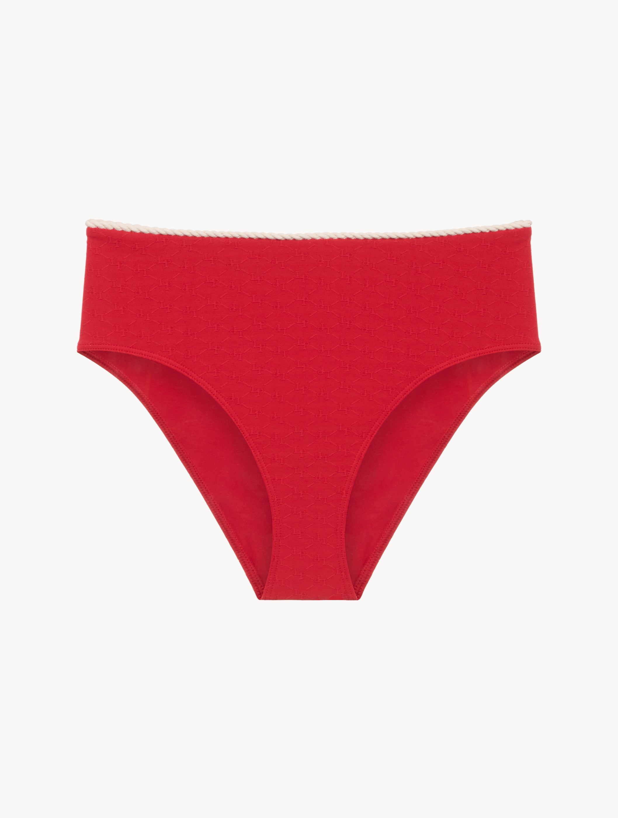 LP SIGNATURE Monogram High Waist Bikini Brief in Red