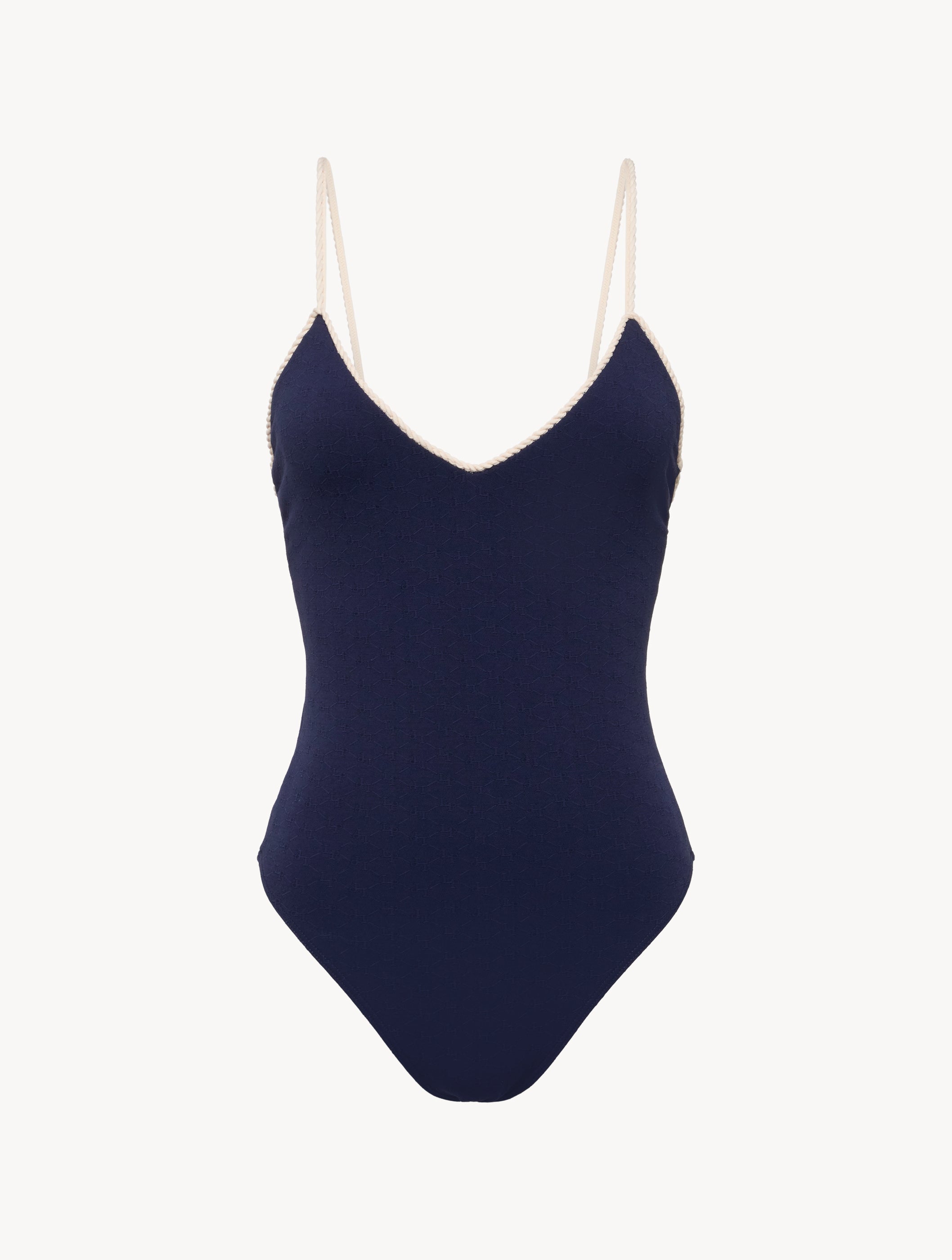 LP SIGNATURE Monogram V-neck Swimsuit in Navy