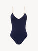 LP SIGNATURE Monogram V-neck Swimsuit in Navy