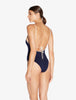 LP SIGNATURE Monogram V-neck Swimsuit in Navy