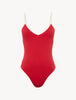 LP SIGNATURE Costume Intero con Scollo a V in Colore Rosso