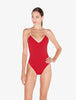 LP SIGNATURE Costume Intero con Scollo a V in Colore Rosso