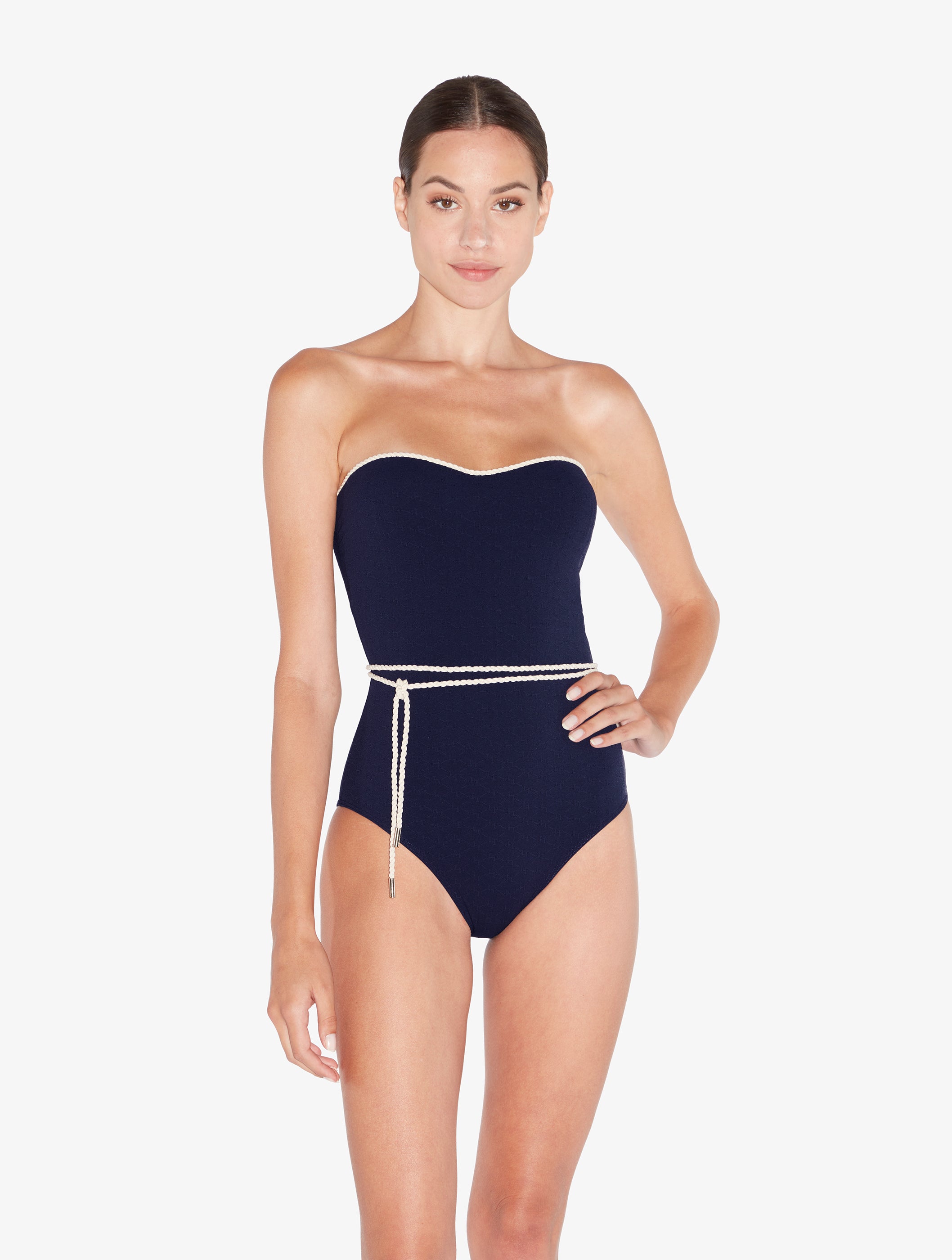 LP SIGNATURE Monogram Underwired Swimsuit in Navy