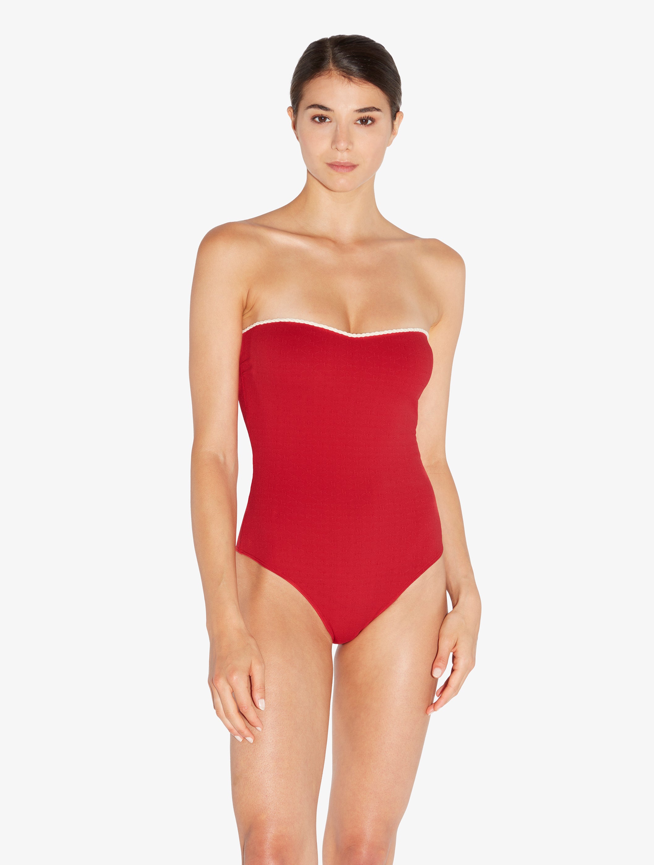 Traje de baño con aros LP SIGNATURE Monogram en rojo