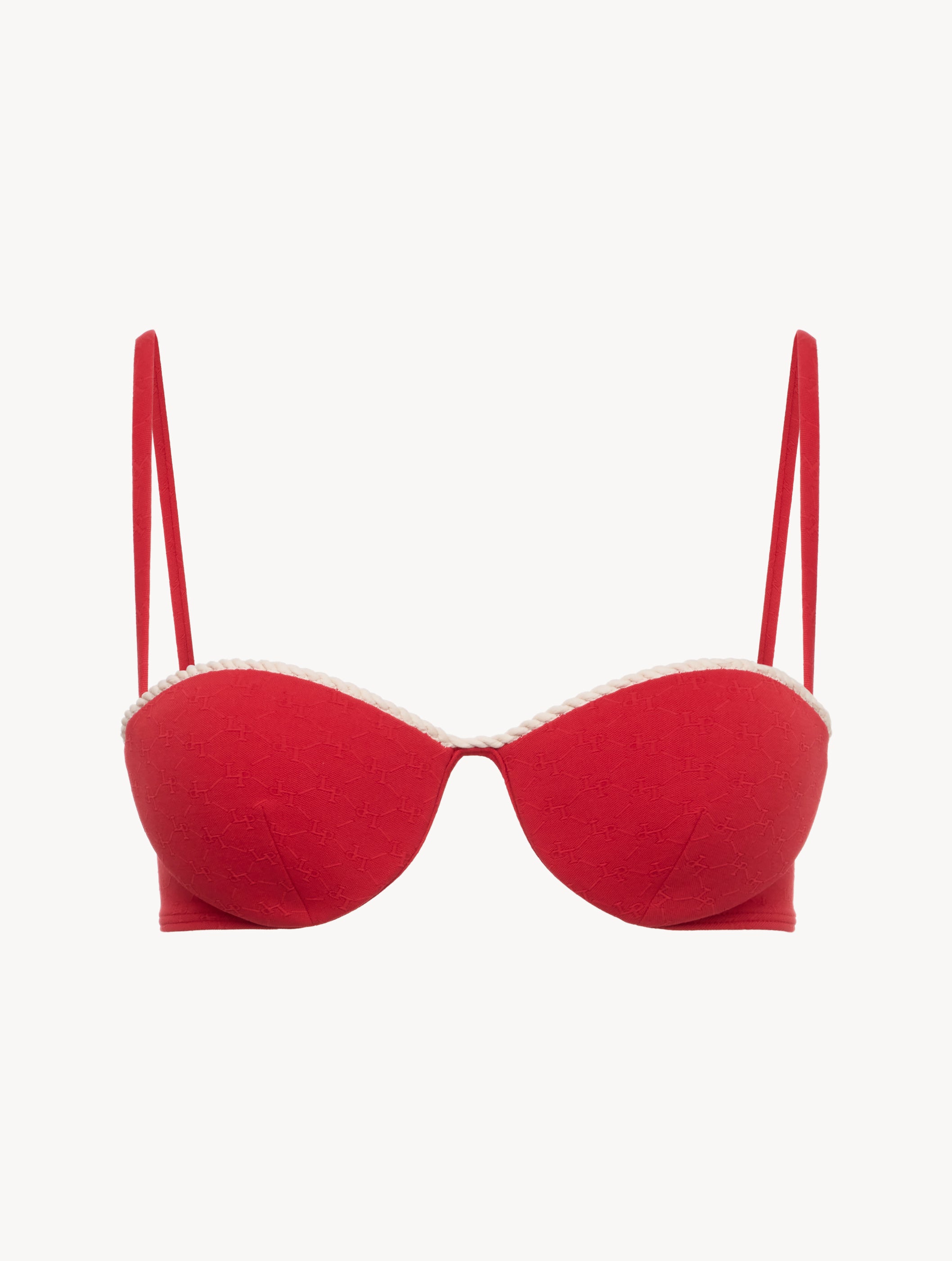 LP SIGNATURE Monogram Bandeau Bikinioberteil in Rot